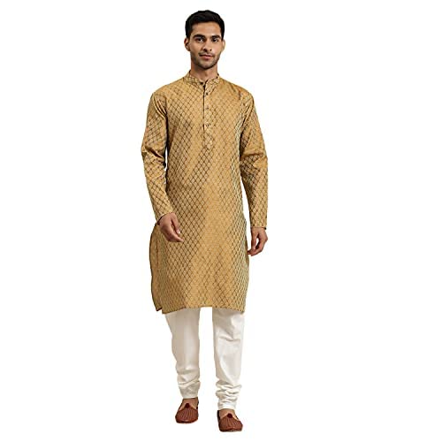 sojanya Men's Silk Solid (Since 1958 Jacq Self Design Kurta & Churidar Pyjama Set-picture-30