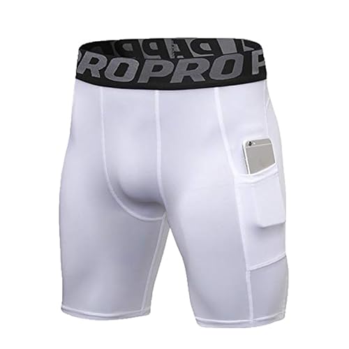 YUSHOW Short masculino de compressão com bolso, elastano, esportivo, corrida, secagem rápida, roupa