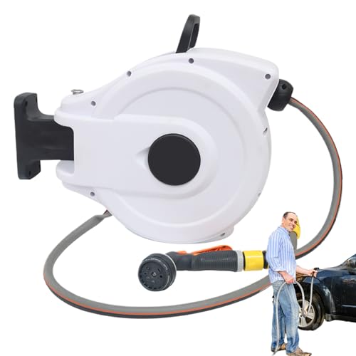 Retractable Garden Hose for Outdoor Cleaning - Heavy Duty PVC Hose Reel | Flexible Watering Hoses with Wall Mount | 10M 15M Extendable Hoses for Patio Use | Durable PP Housing Garden Tool