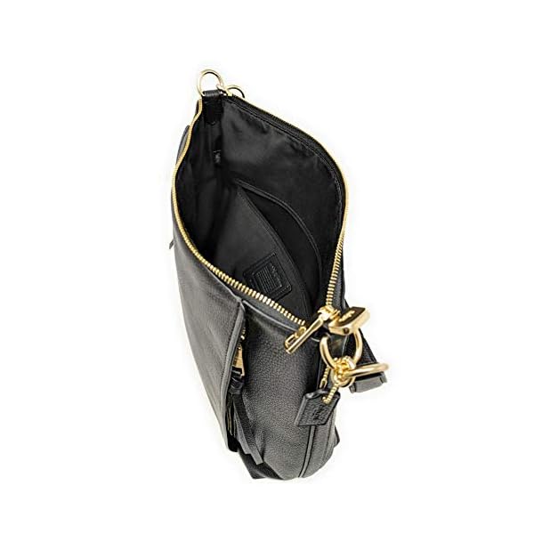 COACH Pebbled Leather Marlon Hobo Shoulder Handbag (IM/Black)