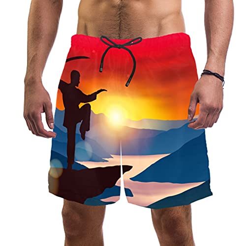 Short de bain wushu multicolore idéal pour la plage et les sports nautiques