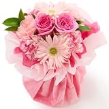 bloomee(ブルーミー) そのまま飾れる ブーケ ピンク Sサイズ お中元 敬老の日 誕生日 花 生花 花束 (ギフト プレゼント お祝い) 退職祝い 結婚祝い 卒業式 開店祝い フラワーギフト (花瓶不要 水いらず)