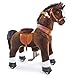 PonyCycle Oficial Clásico Modelo U 2021 Montar a caballo Animal que camina Caballo marrón oscuro con ruedas con freno y sonido para edades 4-9 pequeño Ux421