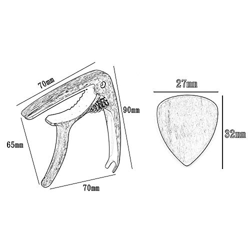 RuleaxAsi Guitarra Capo de Metal com Puxador para Folk Acústico Clássico Guitarra Ukulele Acessórios