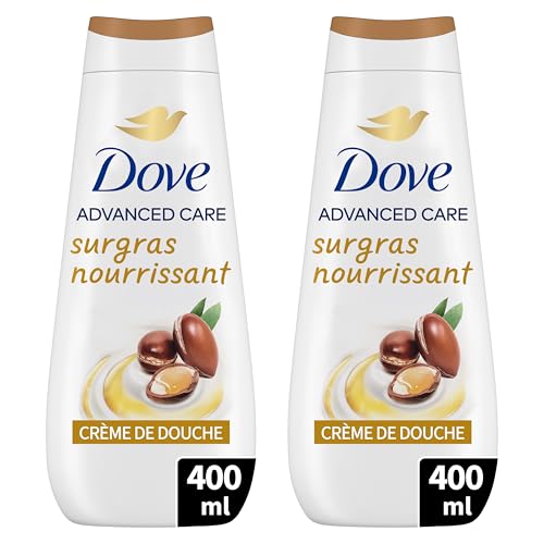 DOVE - Crème de douche Advanced Care Surgras Nourrissant - A l'huile d'argan - Testé dermatologiquement - Sensation de peau douce pendant 24h (lot de 2x...