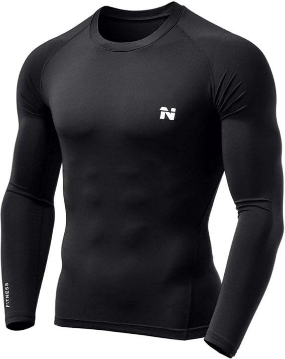 NINQ Full Sleeve Compression T-Shirt – Athletic Base Layer Tights for Fitness