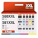 Produktbild 5er-Pack CLI-581XXL CLI 581 XXL Multipack Druckerpatronen für Canon PGI-580 CLI-581 Patronen PIXMA TS8150 TS8250 TS705 TS6250 TS8151 TS6151 PGBK Schwarz Cyan Magenta Gelb