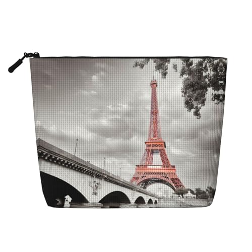 Tower Paris Patterned Single Layer Cosmetic Bag, Travel Toiletry Bag, Suitable for Business Trips and Daily use.