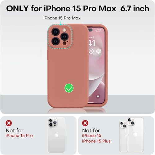Vooii Compatible with iPhone 15 Pro Max Case, Upgraded Premium Silicone, [Camera Protection] [Soft Anti-Scratch Microfiber Lining] Shockproof Phone Case for iPhone 15 Pro Max 6.7 inch - Caramel - image 5
