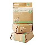 Ecoriginals All Natural Diapers, Eco Friendly Plant Based Disposable Baby Diaper, 3 Pack, Walker, Size 5, 54 Count, 28-40 lbs