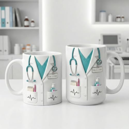 Taza personalizada de cerámica con diseño médico miniatura 4