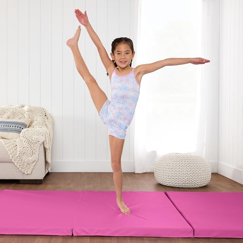 Image of Best Choice Products 10ftx4ftx2in Folding Gym Mat 4-Panel Exercise Gymnastics Aerobics Workout Fitness Floor Mats w /Carrying Handles