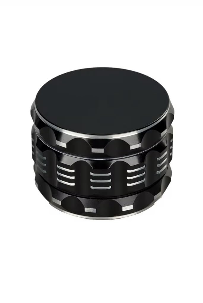 4-Piece Aluminium Herb Spice Grinder, Black