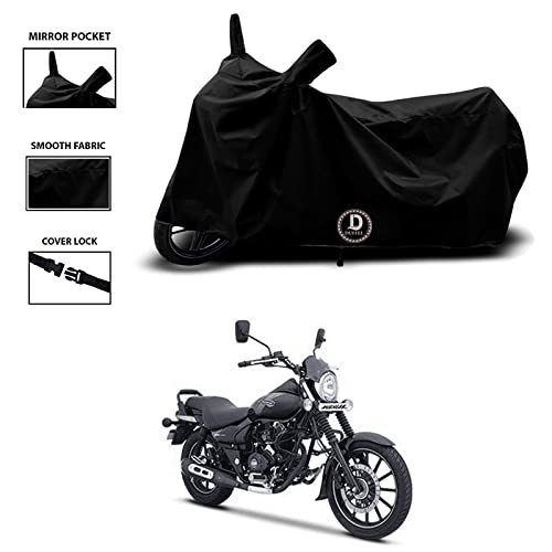 DUFFEL-All Two Wheeler Bike/Scooty Body Cover Used for Bajaj Avenger Street 160 BS6 Heat Protectio/Water Resistance/UV-Rays/Birds Dropping/Scratchproof/Dust Proof/Waterproof All Variants [Black]