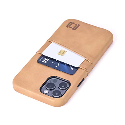 Dockem Exec M2 Funda Cartera para iPhone 12 y iPhone 12 Pro: Funda Tarjetero Slim con Placa de Metal Integrada para Soporte Magnético: Serie M [Caqui]