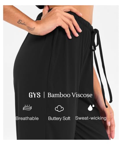 Image of GYS Women's Bamboo Viscose Pajama Pants Lightweight Bottoms丨Breathable Soft Sleep Pants, Moisture Wicking Lounge Sleepwear