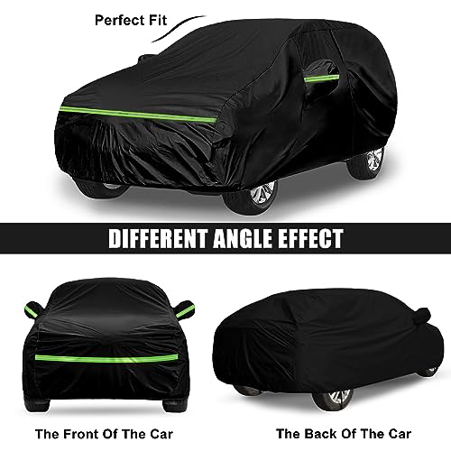 Image of Waterproof Car Cover Compatible with Honda HR-V 2022-2025 Accessories, Black 210T Inside Cotton Cover with Door Zippers for Snow Rain Dust Outdoor Protection