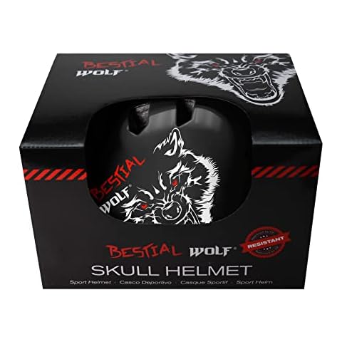 Bestial Wolf SKULL Casco Helmet Unisex Ajustable de 8 a 99 años Cover