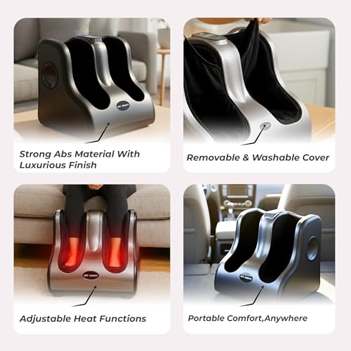 Image of 91 Durafit Electric Leg Massager For Pain Relief | Foot and Calf Massager | 4 types of Foot Massage Shiatsu, Rolling, Deep Kneading, Mild Heat-Warm Therapy for Relaxation & Vibration|Powerful BLDC Motor Without Noise| Improves Blood Circulation | Calf, Foot, Sole Relaxation | Perfect For Gifting