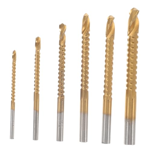 jojofuny Titanium Plated Woodworking Drill Bit Long Drill Bit Step Countersink Side Cutting Tap Holesaw Tool for