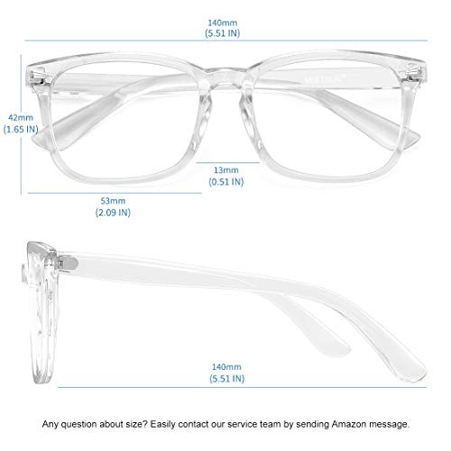 Image of MEETSUN Blue Light Blocking Glasses, Anti Eye Strain Headache (Sleep Better),Computer Reading Glasses UV400 Transparent Lens (Black+Leopard+Clear, 53)