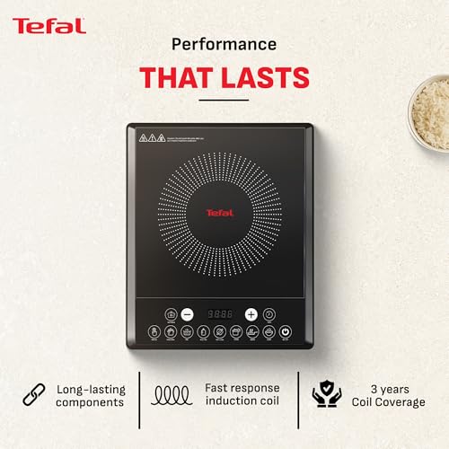 Image of Tefal EXPRESS IH Induction Cooktop | 1600W Fast Heating Power | Auto Pan Detection with 4KV Surge Protection | Sleek Polished Ceramic Glass