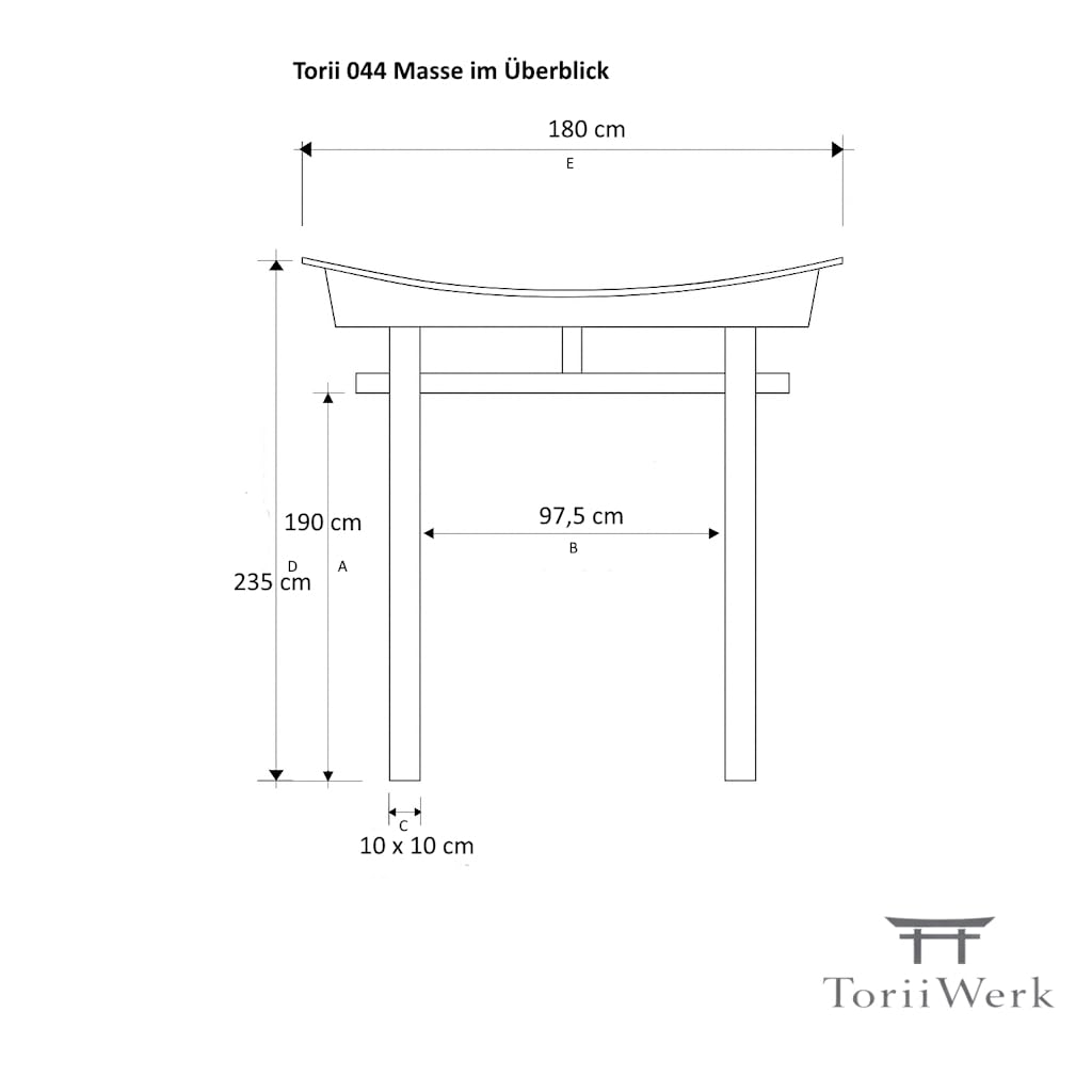 Torii Tor Gate Japan japanisch für Haus und Garten Holzbogen Torbogen Nr 044 AAF Nommel®