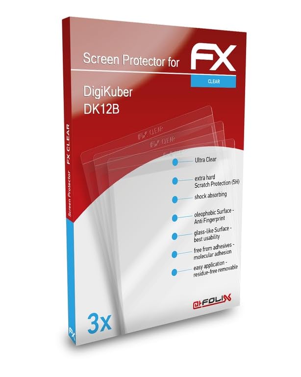 atFoliX Screen Protection Film compatible with DigiKuber DK12B Screen Protector, ultra-clear FX Protective Film (3X)
