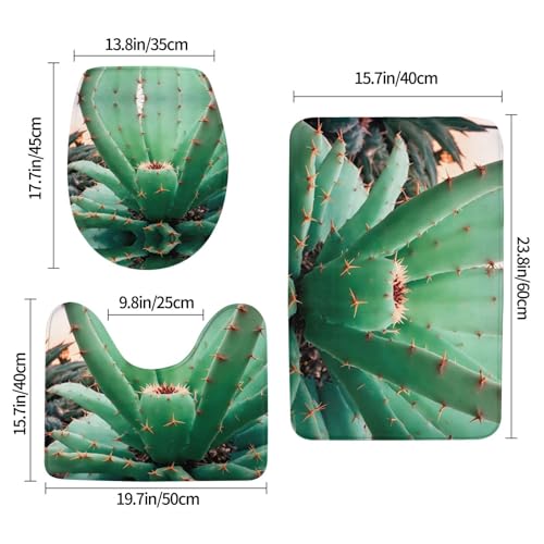 Tapis de salle de bain imprimés cactus Agave design chic pour vasque - 3