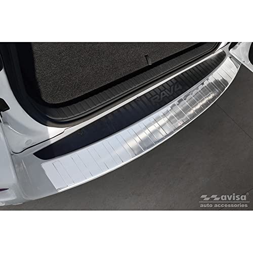 Avisa Protezione paraurti Posteriore in Acciaio Inox Compatibile con Toyota RAV-4 III 2005-2008 & FL 2008-2012 'Ribs', Argento