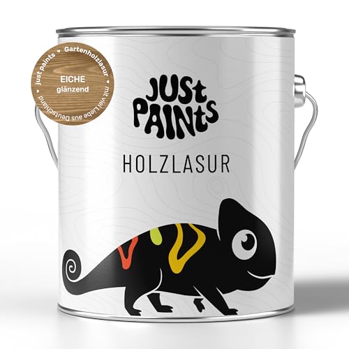 Just Paints - Holzlasur für Außen | Wetterbeständige Gartenholzlasur - made in Germany (Eiche, 1 Liter)