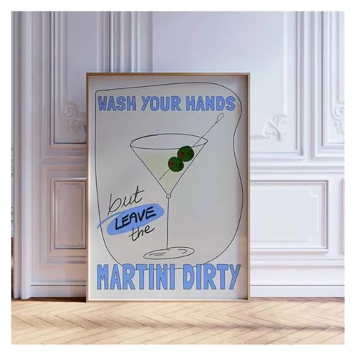 Cuadro sobre lienzo con poster de martini moderno: decoracion de pared para cocina 5