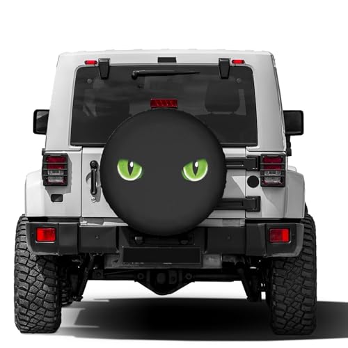 Image of Delerain Spare Tire Cover Black Cat Eye Wheel Covers Waterproof Dust-Proof UV Sun Universal Fit for Trailer RV SUV Truck and Many Vehicle (17 Inch for Diameter 31 inch-33 inch)
