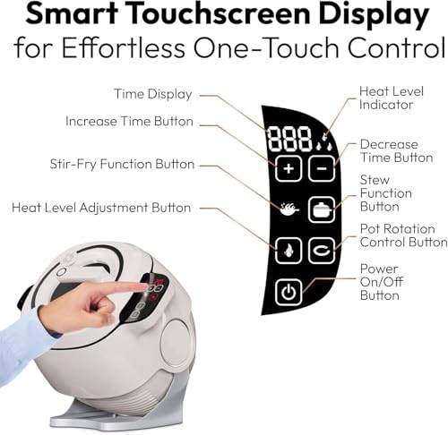 Image of Automatic Stir Fry Machine | 6L 360 Rotating Wok with Adjustable Speed | Multi-Function Cooking Robot for Frying, Stewing, Sauteing & Home Meal Prep