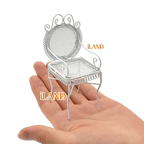 iLAND Fairy Garden Accessories Outdoor incl Swing, Table and Chairs w/ Rose Vines, Dollhouse Furniture Set for Dollhouse Garden on 1/12 Scale (Elegant 16pcs) - Thumbnail 6