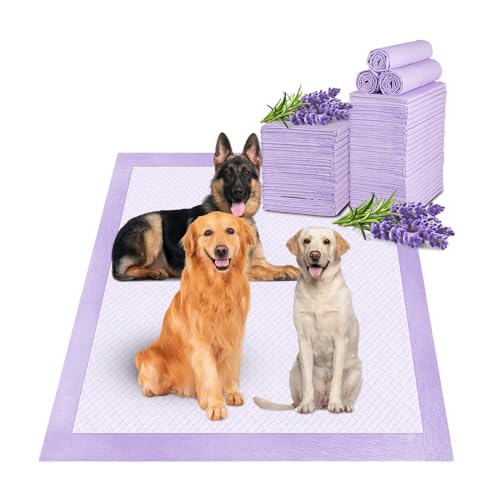 Image of Boscute Lavender Scented Thicken 6 Layers Heavy Absorbent 30 inchx36 inch Pet Training Dog Pee Pads, Extra Large Polymer Leak-Proof Quick Dry Puppy Pee Pads, Disposable Pee Pads for Dogs Cats Rabbit 100Counts