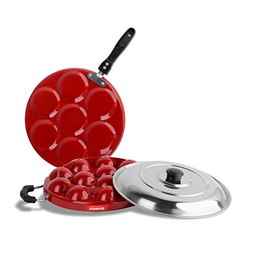 Image of Sumeet 2.6mm Thick Non-Stick Currant Cookware set (Multi snack maker - 26.5cm Dia + Grill Appam Patra with Lid - 23cm Dia)