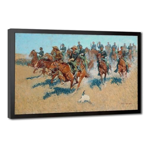 Affiches sur toile de Frederic Remington, déco murale 30x45 cm avec cadre suspendu