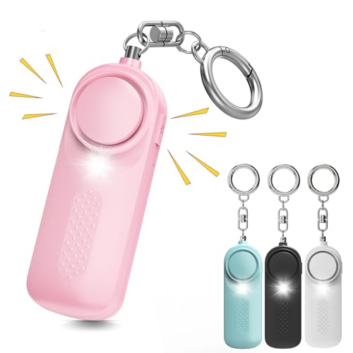 Ninonly 防犯ブザー 防犯アラーム 130dB大音量 防犯グッズ LEDライト付き 防犯ベル 大音量アラーム 小学生/女の子/男の子/大人/お年寄り 爆音 痴漢対策 誘拐防止 生活防水 日本語取扱説明書（ピンク）のサムネイル