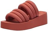 Roxy Women's Totally Tubular Wedge Sandals, Dark Red, 5