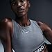Nike Women's Pro Dri-fit Cropped Tank Top, Smoke Grey/Heather/White