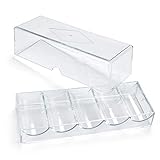 Gamers Lounge Poker Chip Trays with Lids - 100-count Clear Acrylic Poker Chip Racks - Chip Storage and Display Case (1)