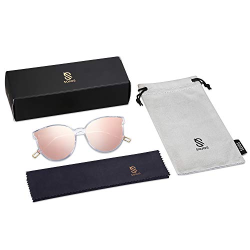SOJOS Fashion Round Sunglasses for Women Men Oversized Vintage Shades SJ2057