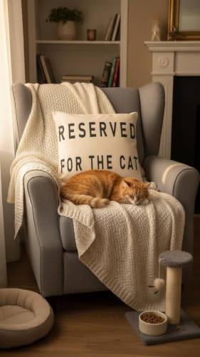 Kırlent Kılıfı, Reserved for Cat (43x43)