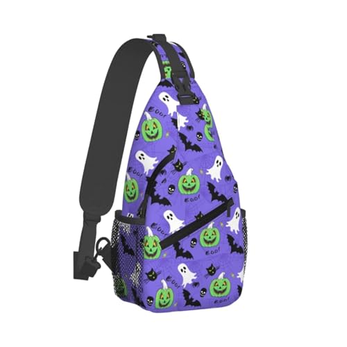 Mochila bandolera Halloween verde con calabaza miniatura 2