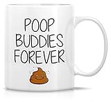 Retreez Funny Mug - Poop Buddies Forever Best Friend Humor Emoji 11 Oz Ceramic Coffee Mugs - Funny, Sarcasm, Sarcastic, Inspirational birthday gifts for him her friends, coworkers, sister, brother bff