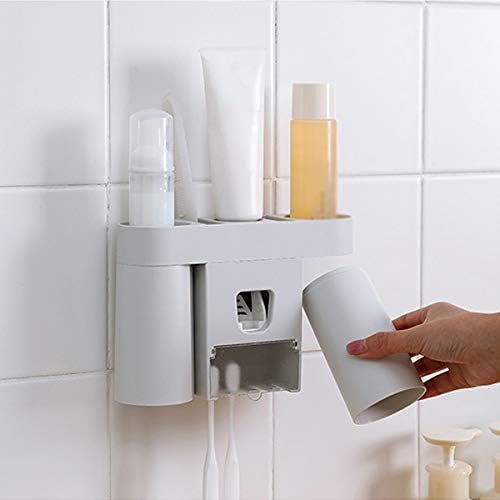 Wall Mounted Toothbrush Holder Automatic Agent Toothpaste Dispenser Wash Set Mouthwash Cup Couple Wall Mounted Dental Appliances