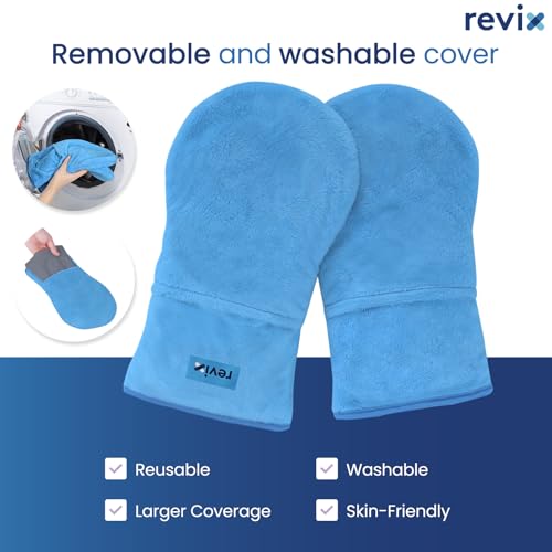Image of REVIX Heated Hand Mitts Warmers, Microwavable Heating Pad, SkyBlue