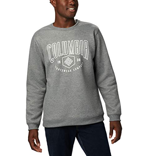 Columbia Hart Mountain Graphic Crew Homme pull col rond manches longues gris