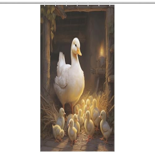 Rideau de douche canard 92x183 cm en polyester imperméable - 7